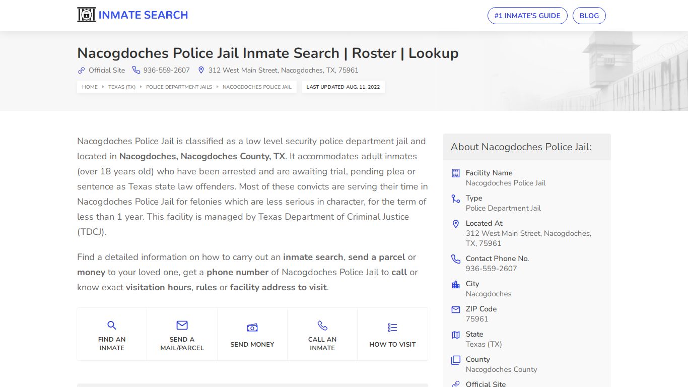 Nacogdoches Police Jail Inmate Search | Roster | Lookup